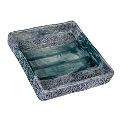 Painted Blues Stoneware Napkin Holder