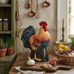 Painted Ceramic Rooster Cookie Jar