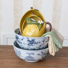 Painted Lemon Shaped Stoneware Pitcher