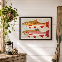 Painted Trout Framed Wall Art