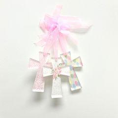 Pastel Cutout Cross Ornament Set of 3