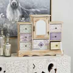 Patchwork Patterns Wooden Jewelry Box