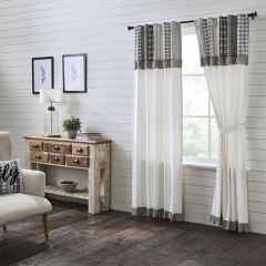 Patchwork Valance Country Chic Curtain Panel Set of 2