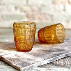 Patina Vie French Colored Avignon Amber Tumbler Set of 6 by Antique Farm House