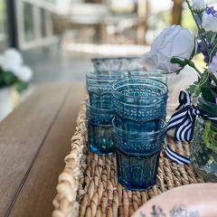 Patina Vie French Colored Remis Blue Tumbler Set of 6 by Antique Farm House