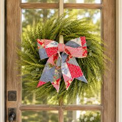 Patriotic Patchwork Wreath Bow