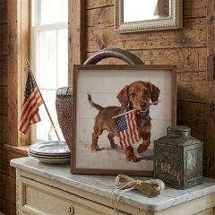 Patriotic Pets Dachshund Framed Wall Decor