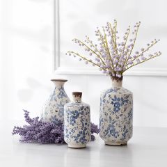 Patterned Ceramic Jug Vase 8 Inch