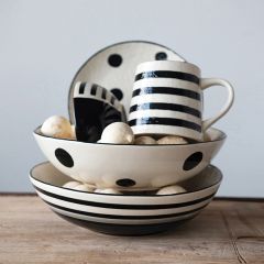 Patterned Stoneware Serving Bowls Set of 2