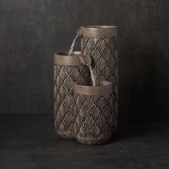Patterned Triple Cup Garden Fountain