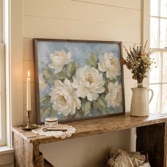 Peony Sky Bouquet Framed Wall Art