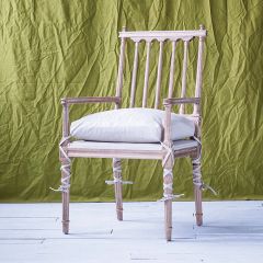 Pine Wood Arm Chair With Tie Cushion