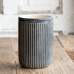 Pinstriped Cement Planter