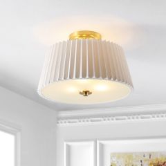 Pleated Shade Flush Mount Ceiling Light