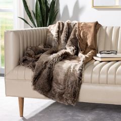 Plush Cocoa Faux Fur Throw Blanket