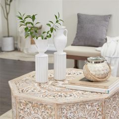 Porcelain Pillar Jar Vase Set of 2