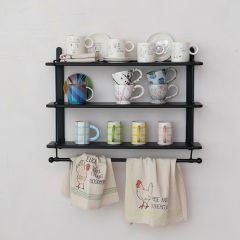 Prairie Homestead 3 Tier Wall Shelf with Rod