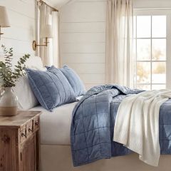 Prairie Sky Stonewashed Denim Quilt Set