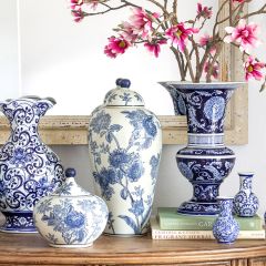 Pretty Pattern Lidded Porcelain Yoshino Jar