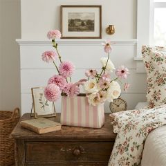 Pretty Pink Striped Ceramic Handbag Vase