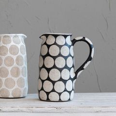 Pretty Polka Dot Pitcher Vase