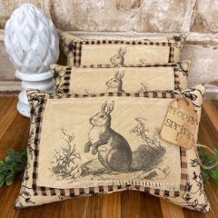 Primitive Floral Rabbit Pillow Bowl Filler Set of 3