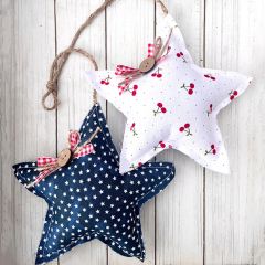 Primitive Red White and Cherry Hanging Stars