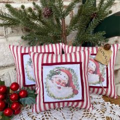 Primitive Santa Pillow Bowl Fillers Set of 3