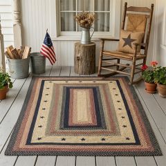Primitive Star Braided Jute Rectangular Area Rug