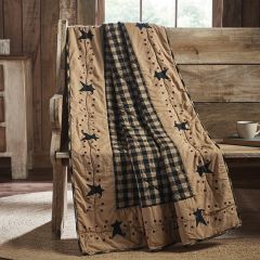 Primitive Star Quilted Farmhouse Throw