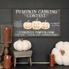Pumpkin Carving Contest Metal Wall Sign 24 Inch