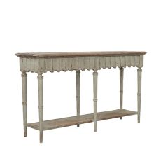 Scalloped Apron Rustic Console Table