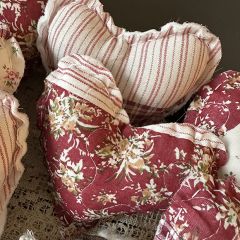 Quilted Patchwork Heart Mini Pillow Set of 3