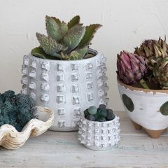 Raised Dot Stoneware Planter