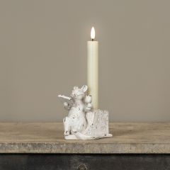 Reading Mouse Taper Candle Holder Set of 2