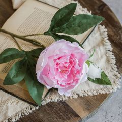 Real Touch Light Pink Peony Stem