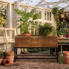 Reclaimed Wood and Metal Potting Trough