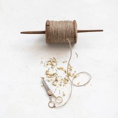 Reclaimed Wood Farmhouse Spool with Scissors Set of 2