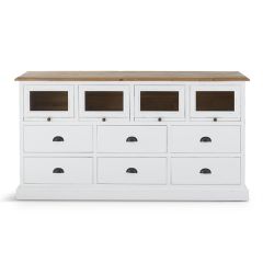 Recycled White Wood 4 Bin Sideboard