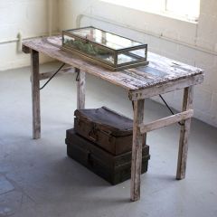 Recycled Wood Folding Accent Table
