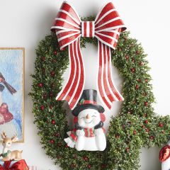 Red And White Stripe Metal Bow