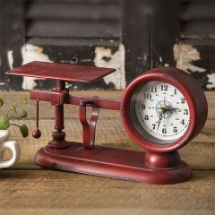 Red Balance Beam Scale Clock