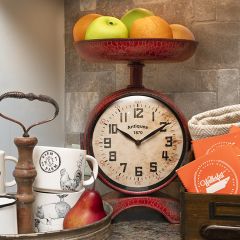 Red Double Sided Scale Clock