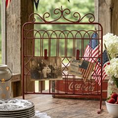Red-Hued Metal Tabletop Gate 18 Inch