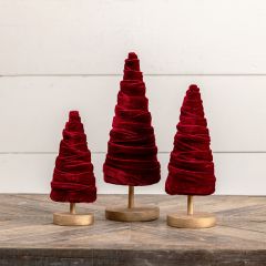 Red Velvet Wrapped Cone Tree