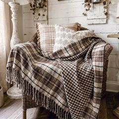 Reversible Farmhouse Plaid Throw Blanket