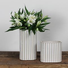 Ribbed Ceramic Vase One of Each