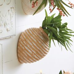 Ribbed Ceramic Wall Pocket