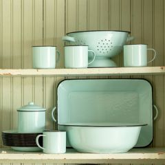 Robin’s Egg Enamel Mug Set of 2