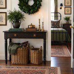 Rope Handled Wicker Basket Set of 2